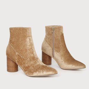 Anthropologie Velvet Ankle Boots Shoes